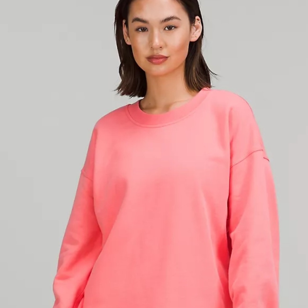 guc lululemon perfectly oversized crew Crewneck Sweatshirt raspberry cream 6